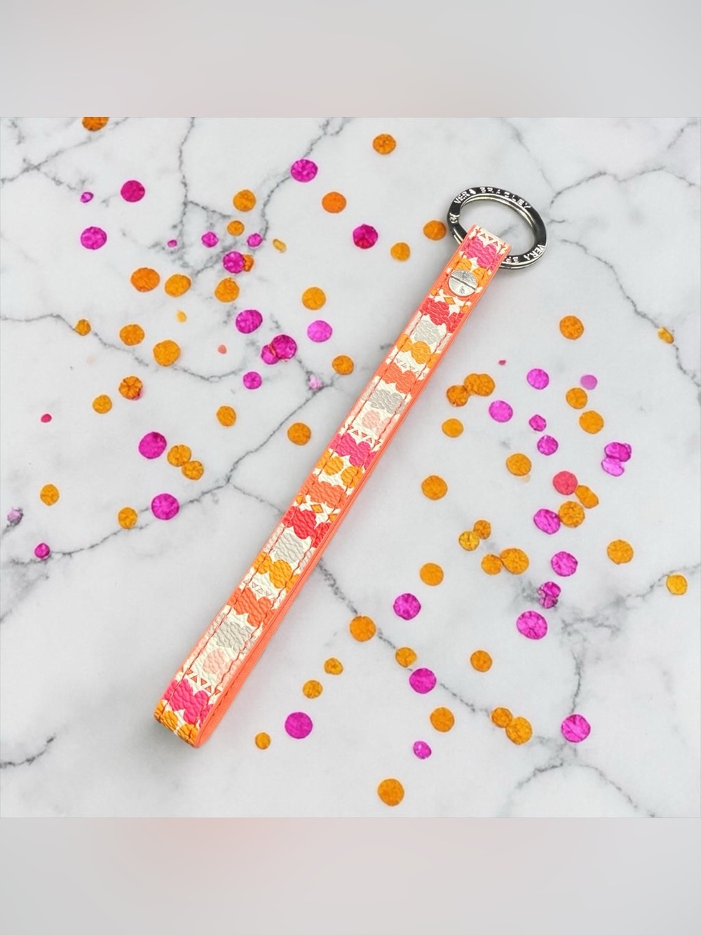 🩷🧡VERA BRADLEY🩷🧡Confetti Stripe Wristlet Key Fob/NWOT
